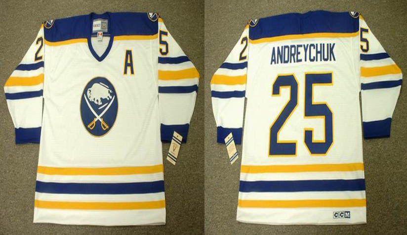 2019 Men Buffalo Sabres 25 Andreychuk white CCM NHL jerseys
